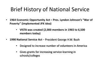 Brief History of National Service
