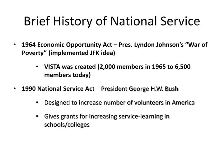 brief history of national service