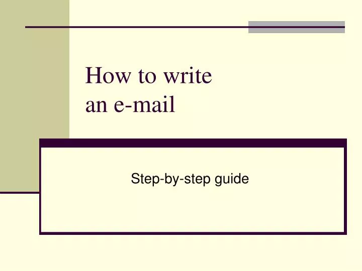 how to write an e mail