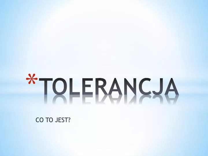 tolerancja