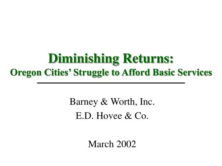 diminishing returns oregon cities struggle to afford basic services