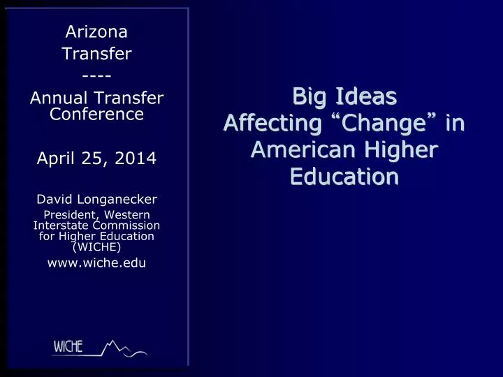 big ideas affecting change in american higher education
