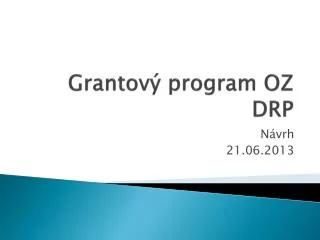 grantov program oz drp