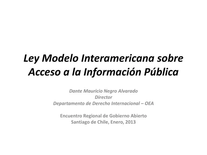 ley modelo interamericana sobre acceso a la informaci n p blica