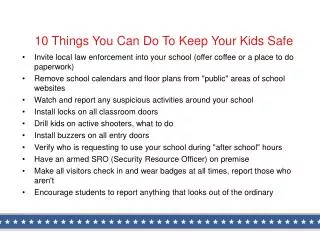 10 Things You Can Do To Keep Your Kids Safe