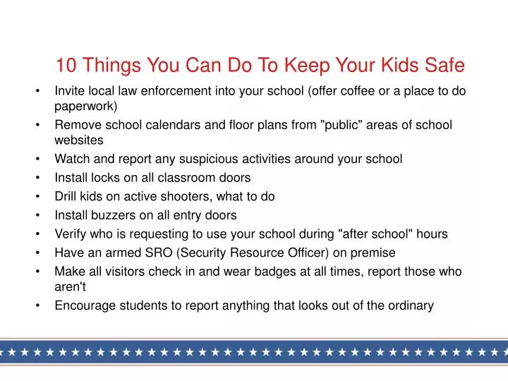 10 things you can do to keep your kids safe