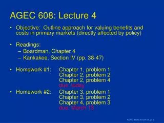AGEC 608: Lecture 4