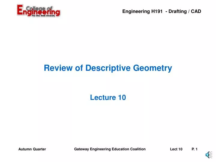 review of descriptive geometry