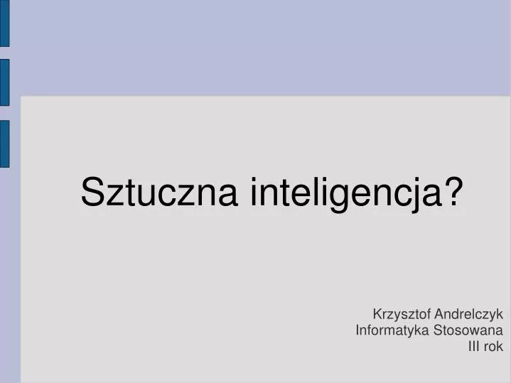 krzysztof andrelczyk informatyka stosowana iii rok