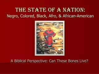 The State of a Nation: Negro, Colored, Black, Afro, &amp; African-American