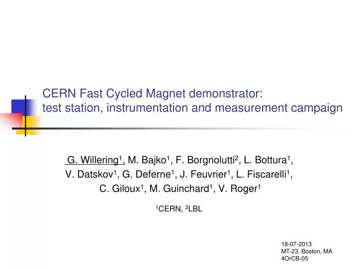 cern fast cycled magnet demonstrator test station instrumentation and measurement campaign