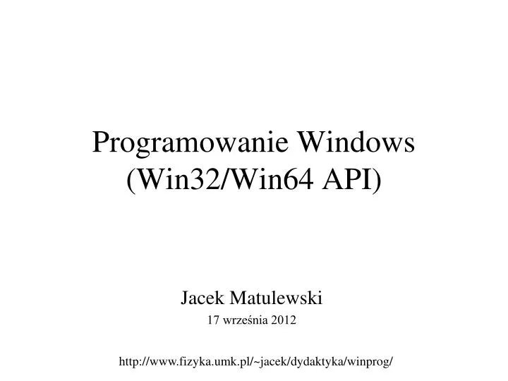 programowanie windows win32 win64 api