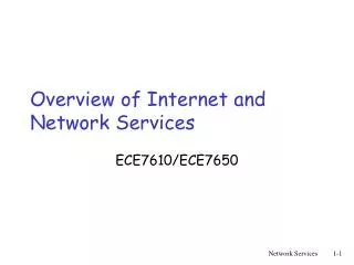 Overview of Internet and Network Services