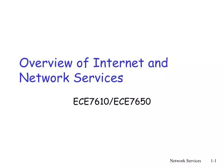 overview of internet and network services