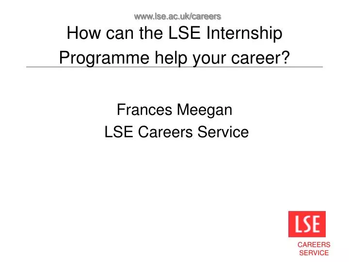 how can the lse internship programme help your career