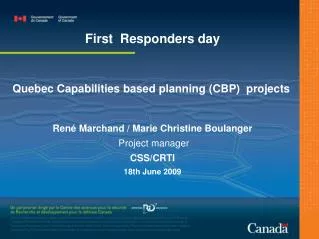 Quebec Capabilities based planning (CBP) projects