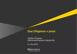 due diligence v praxi