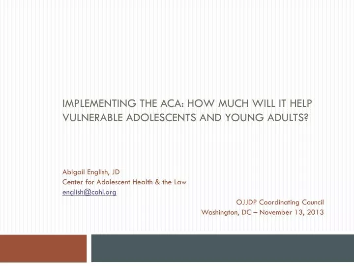 implementing the aca how much will it help vulnerable adolescents and young adults