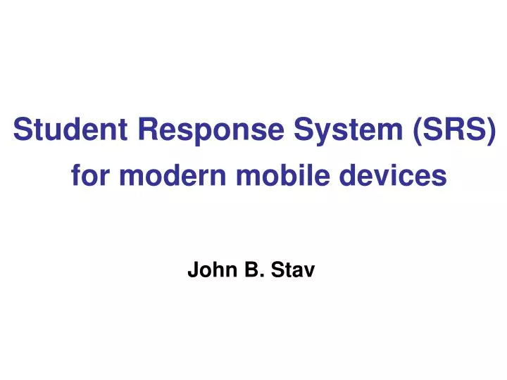 student response system srs