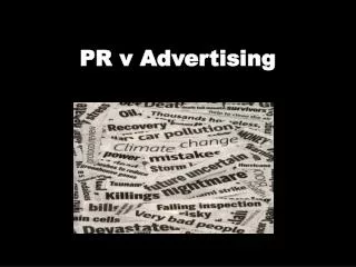 PR v Advertising