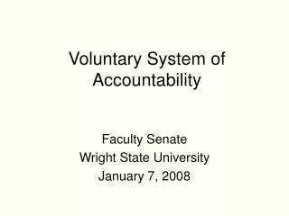 Voluntary System of Accountability