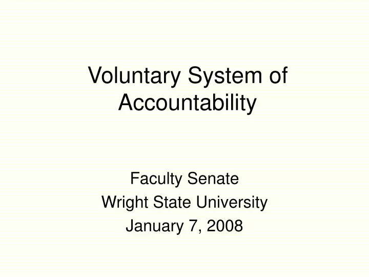 voluntary system of accountability