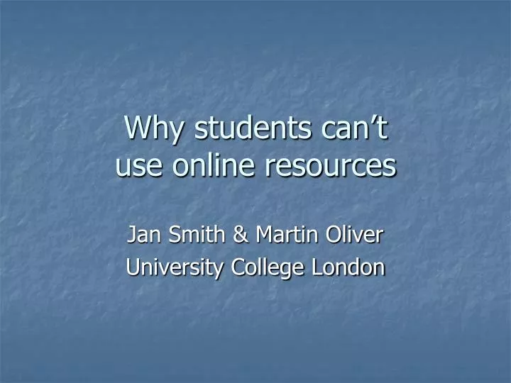 why students can t use online resources