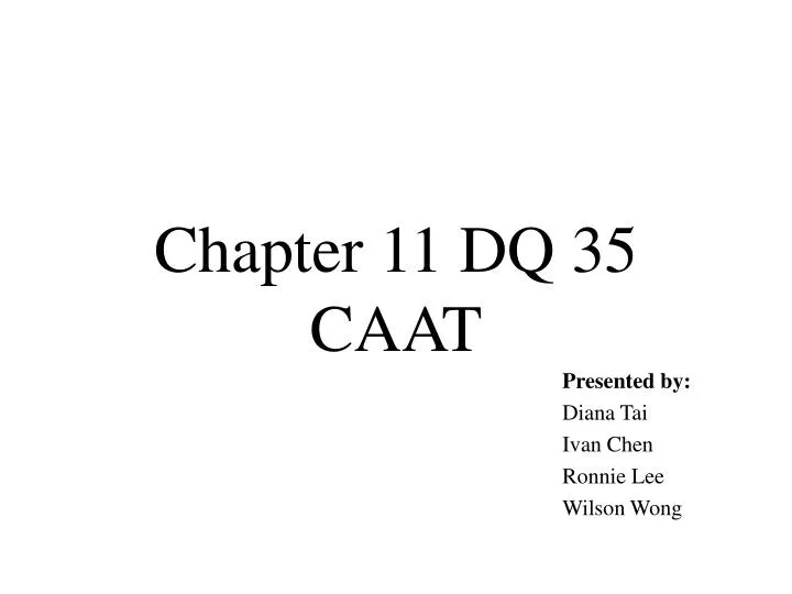 chapter 11 dq 35 caat