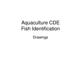Aquaculture CDE Fish Identification