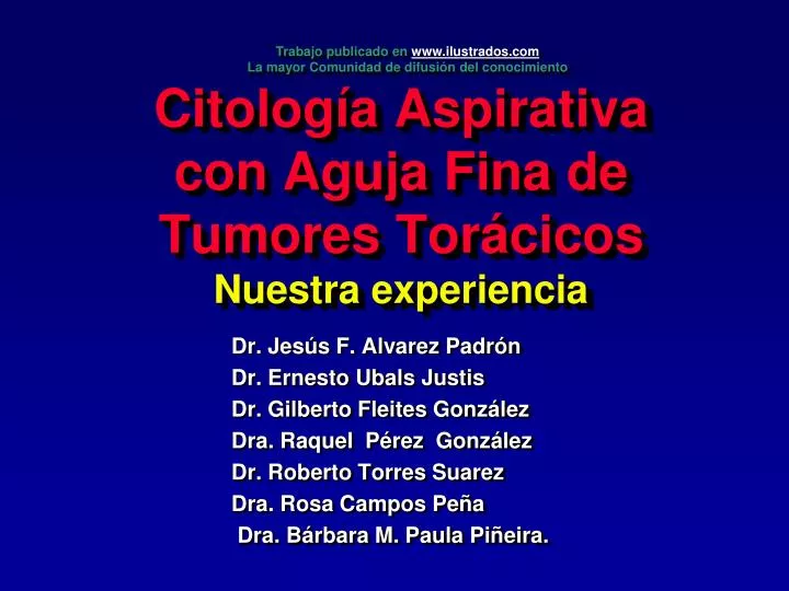 citolog a aspirativa con aguja fina de tumores tor cicos nuestra experiencia