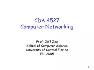 CDA 4527 Computer Networking