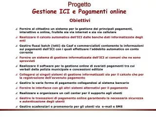 progetto gestione ici e pagamenti online