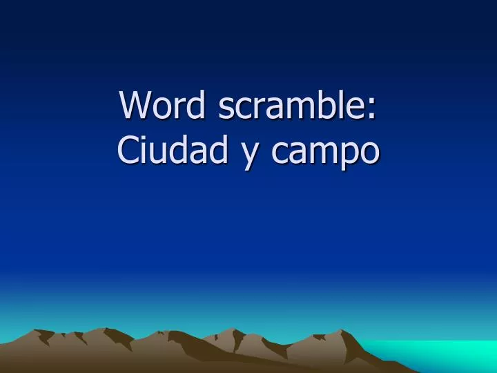 word scramble ciudad y campo