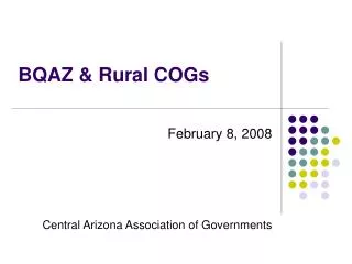 BQAZ &amp; Rural COGs