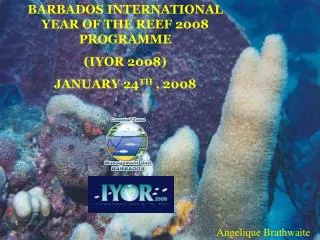 BARBADOS INTERNATIONAL YEAR OF THE REEF 2008 PROGRAMME (IYOR 2008) JANUARY 24 TH , 2008
