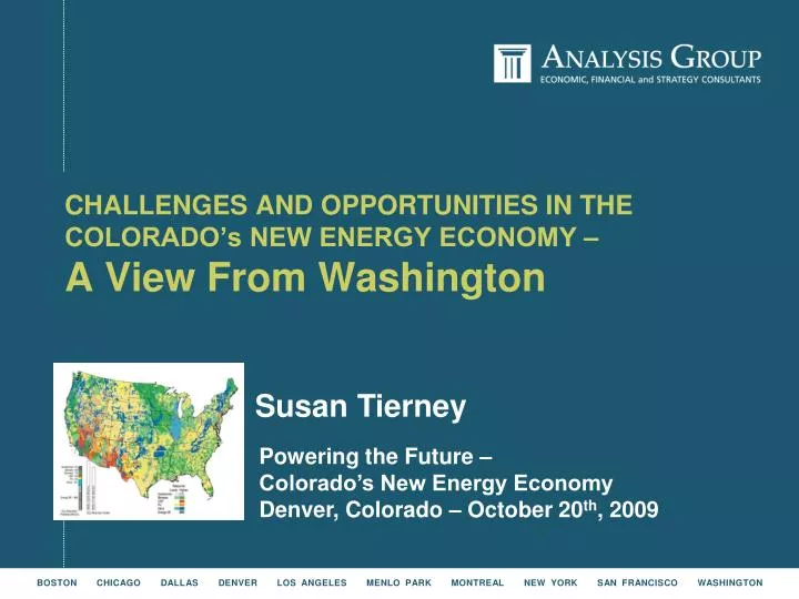 challenges and opportunities in the colorado s new energy economy a view from washington