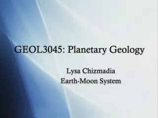 GEOL3045: Planetary Geology