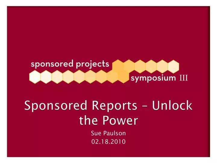 sponsored reports unlock the power