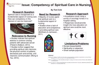Issue: Competency of Spiritual Care in Nursing By Tom Cole