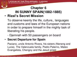 Chapter 6 IN SUNNY SPAIN(1882-1885)