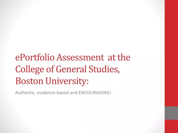 eportfolio assessment at the college of general studies boston university