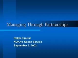 Managing Through Partnerships