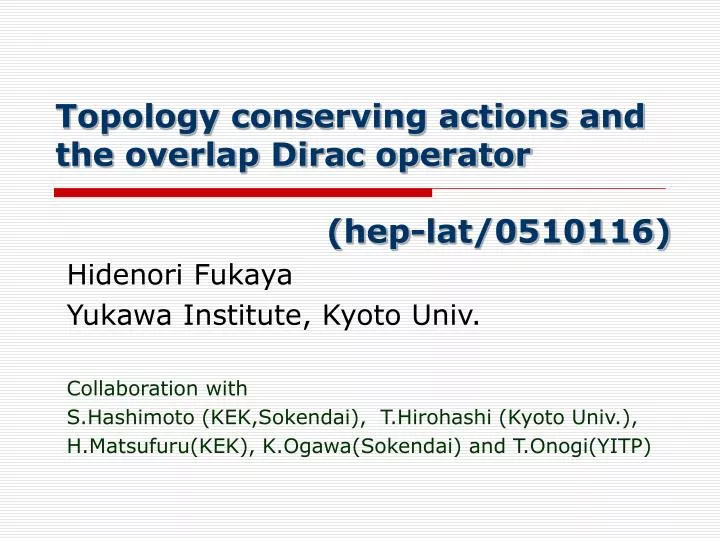 topology conserving actions and the overlap dirac operator hep lat 0510116