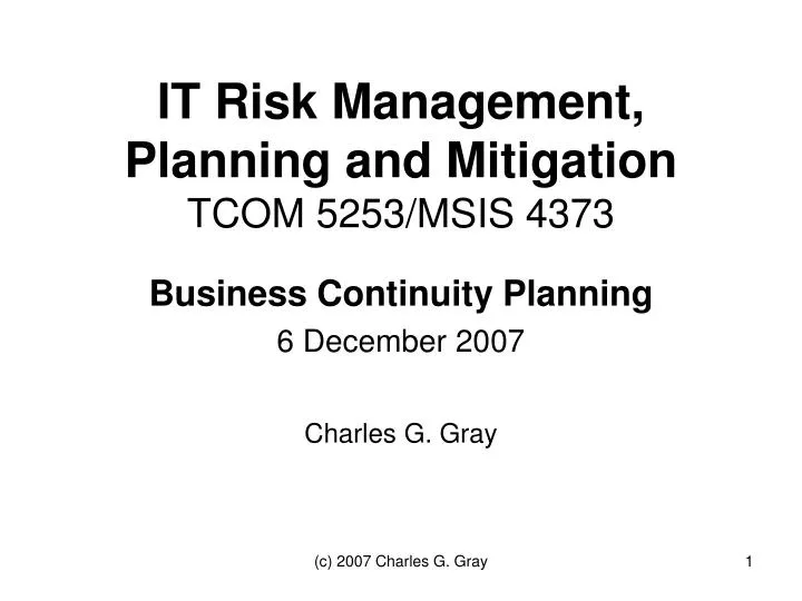 it risk management planning and mitigation tcom 5253 msis 4373