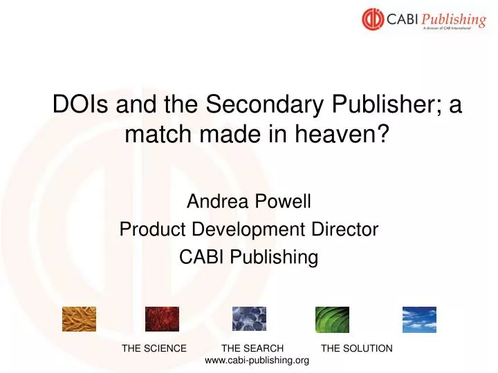 dois and the secondary publisher a match made in heaven