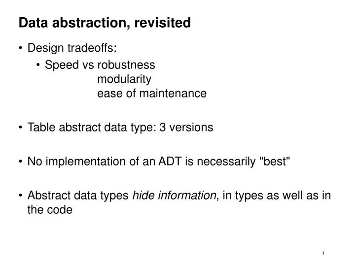 data abstraction revisited