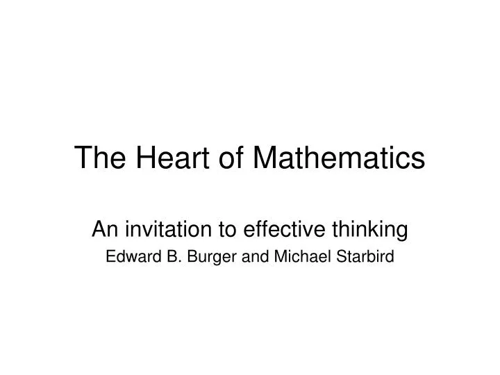 the heart of mathematics