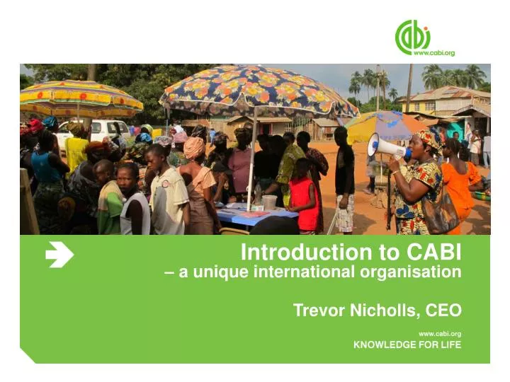 introduction to cabi a unique international organisation