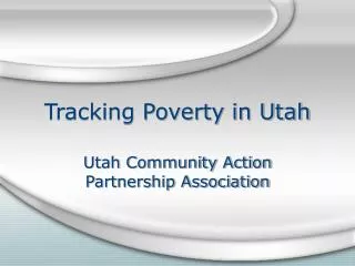 Tracking Poverty in Utah