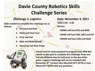 Davie County Robotics Skills Challenge Series
